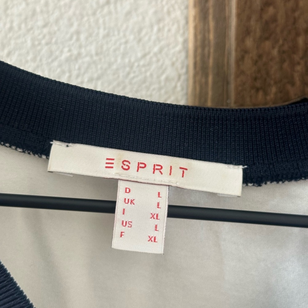 Esprit Blue and White Striped Off-Shoulder Ruffle Top - Picture 3 of 5